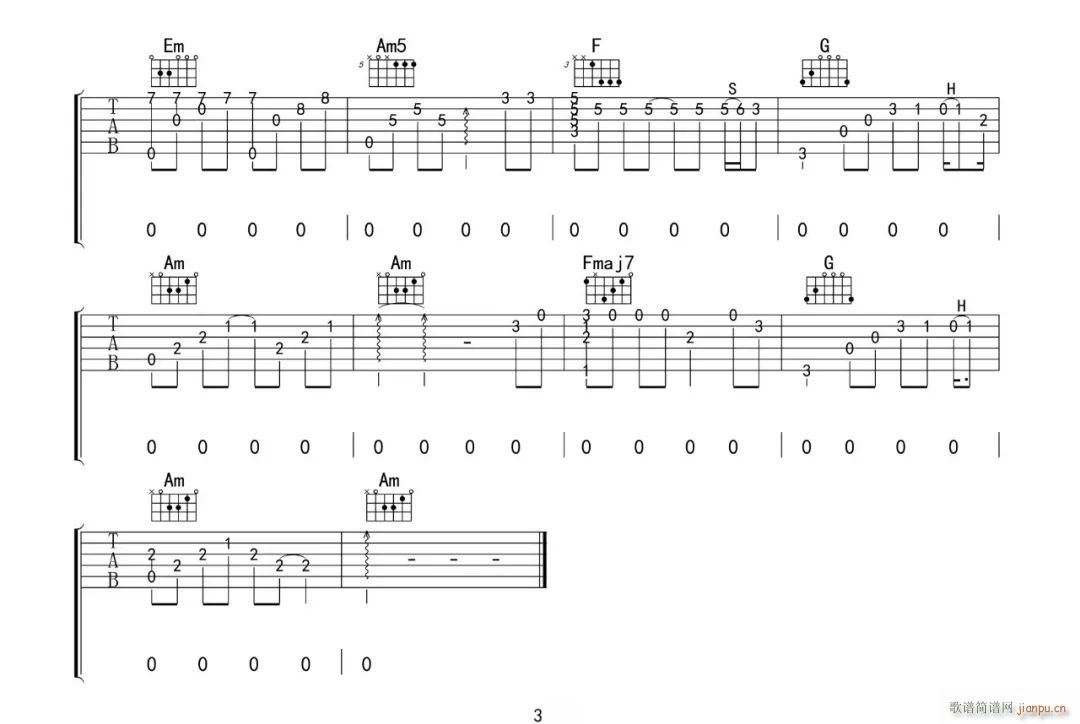 你的酒馆对我打了烊指弹(吉他谱)3