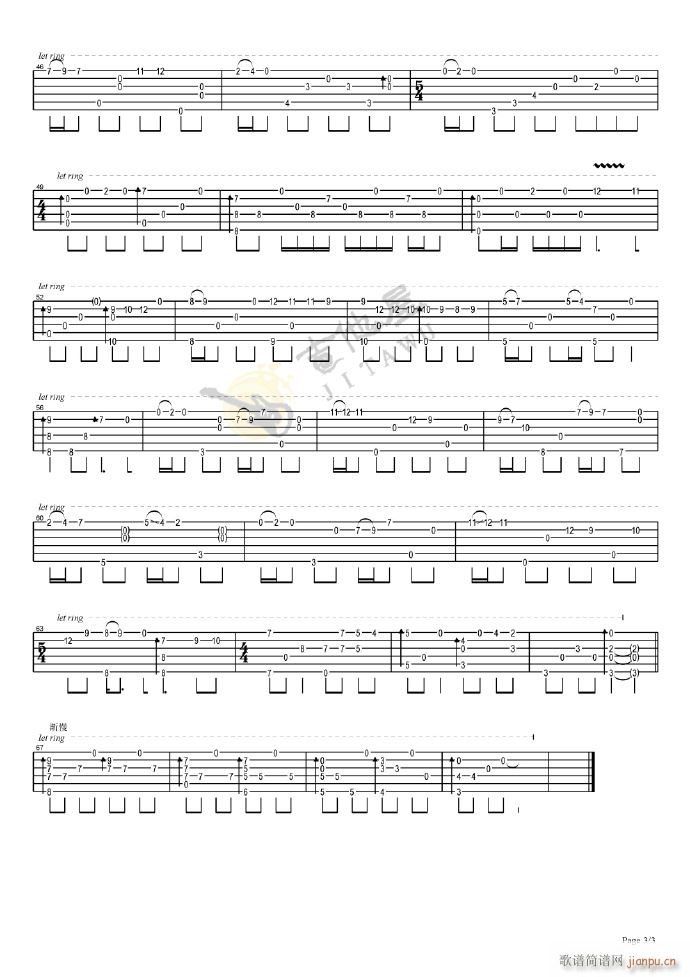 关于你的事指弹 独奏(吉他谱)3