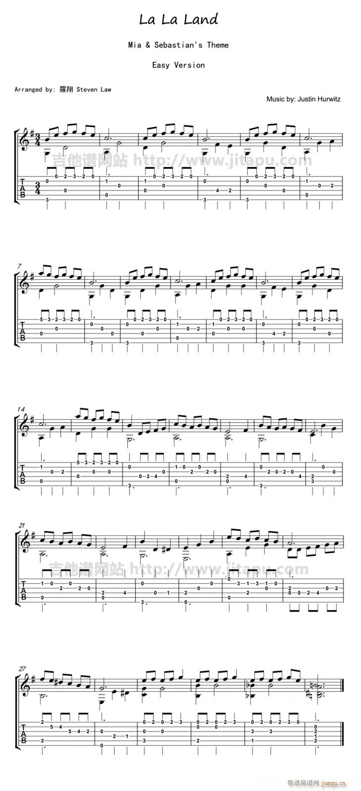 La La Land 爱乐之城(吉他谱)1