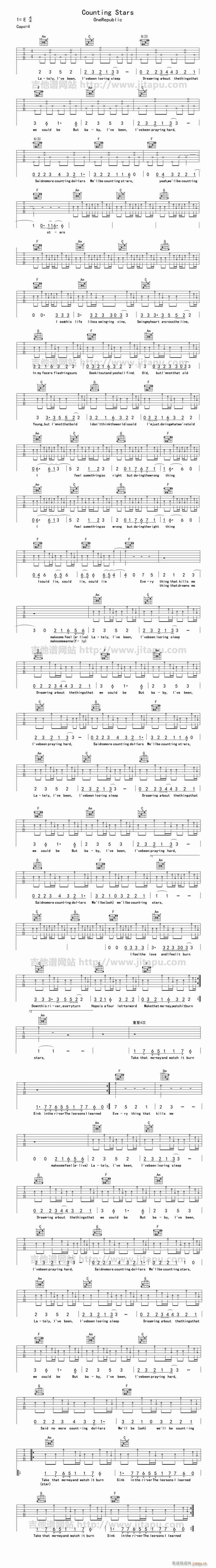 Counting Stars(吉他谱)1
