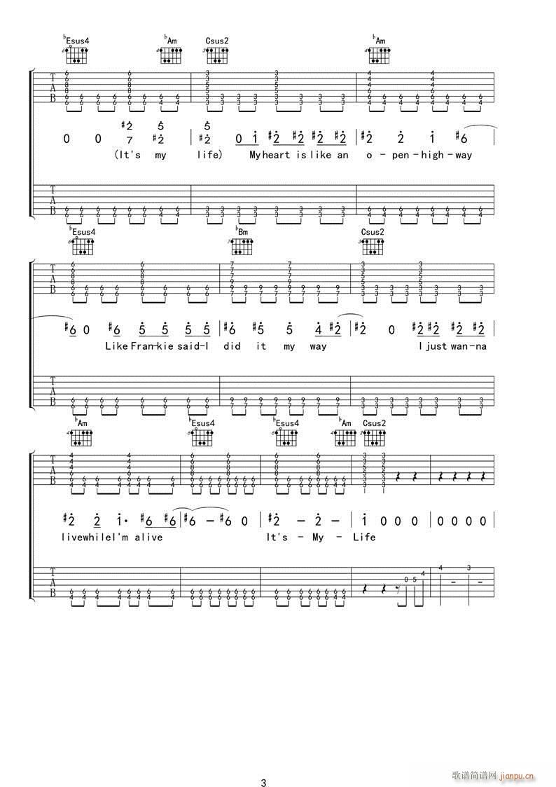 It is my life(吉他谱)3