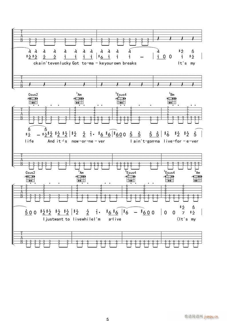 It is my life(吉他谱)5