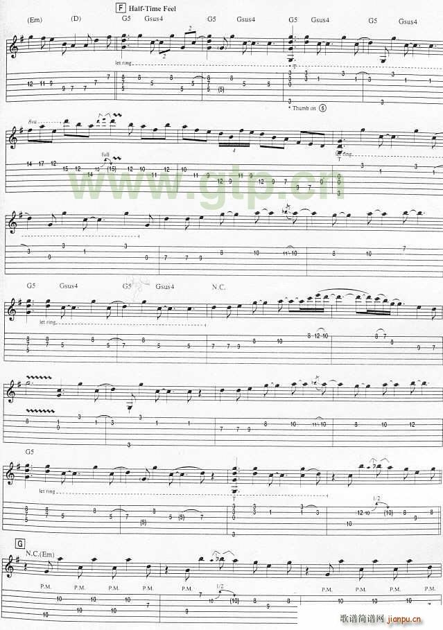 cliffs of dover(吉他谱)5