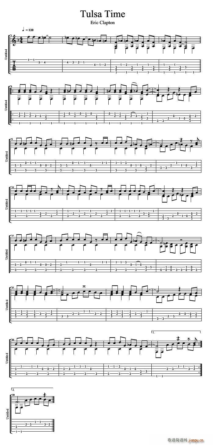 Tulsa Time(吉他谱)1