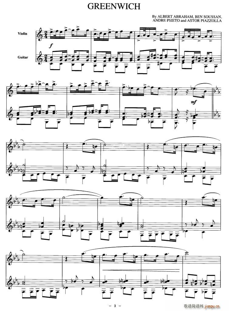 GREENWICH(吉他谱)1