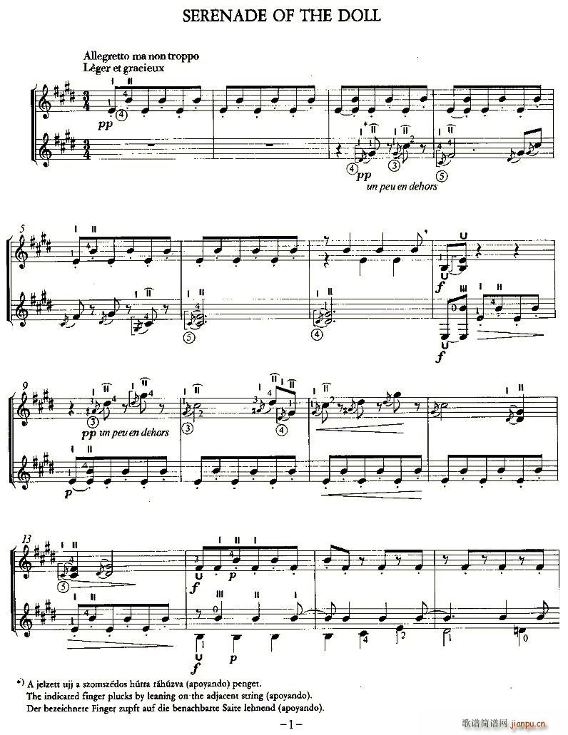 SERENADE OF THE DOLL(吉他谱)1