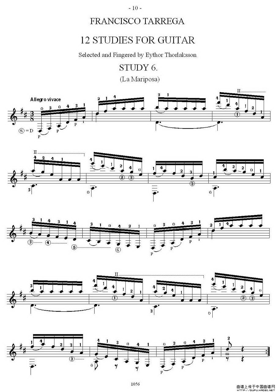 他雷加12首练习曲之6(吉他谱)1