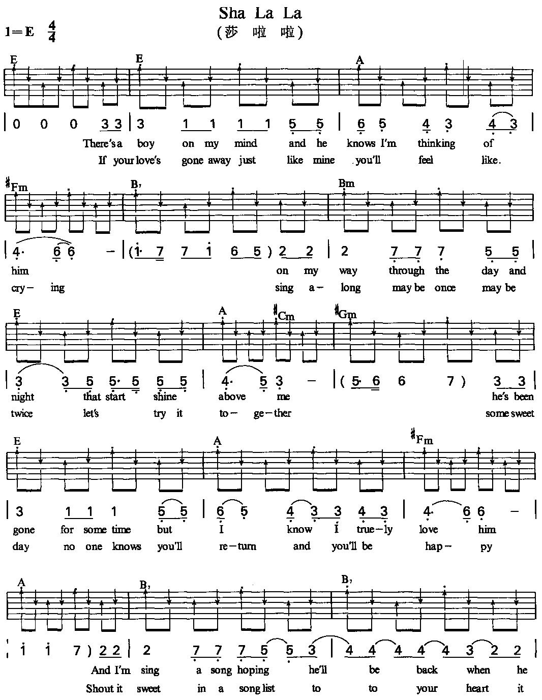 Sha(吉他谱)1