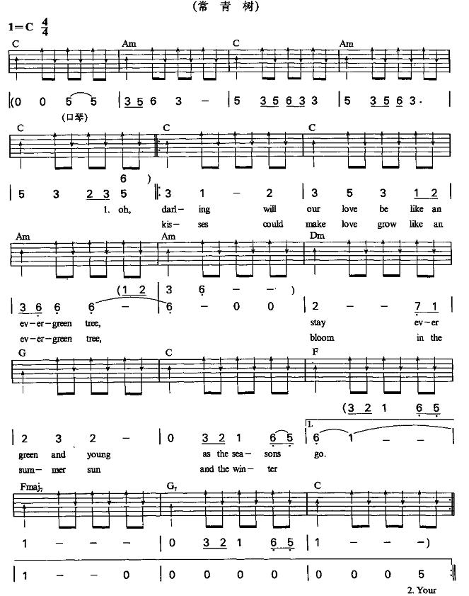 常青树(吉他谱)1