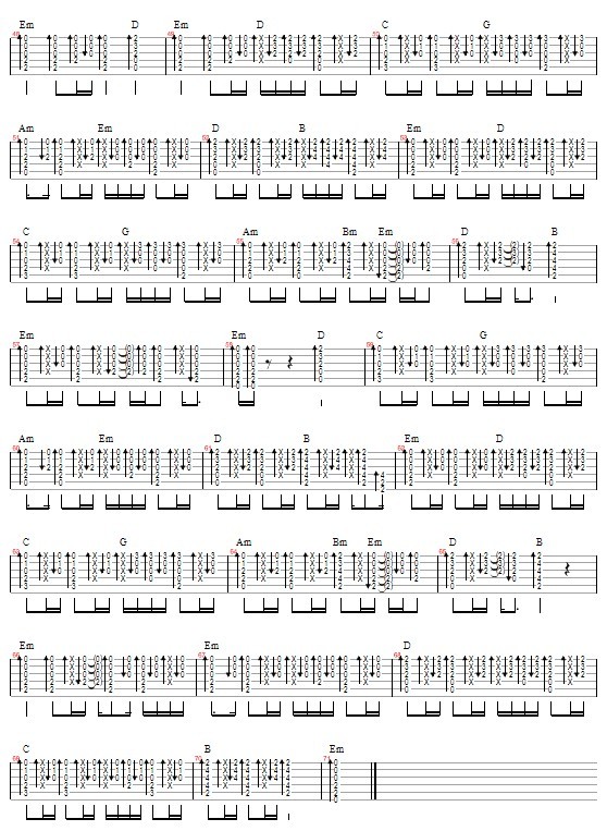 死心塌地—夹子道(吉他谱)3