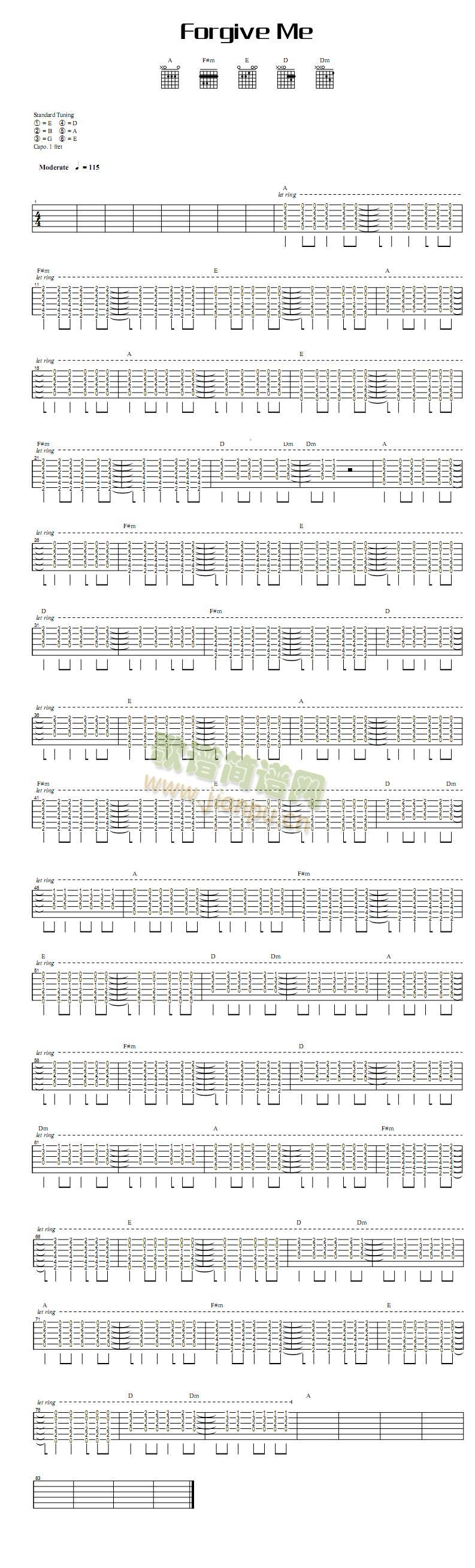 ForgiveMe(吉他谱)1