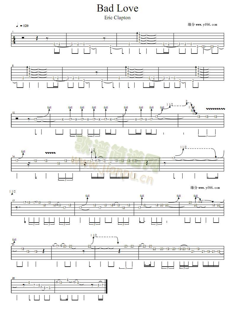 BadLove(吉他谱)1