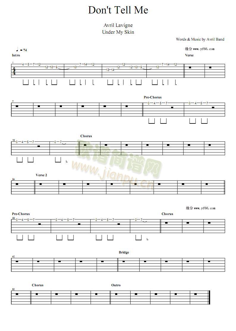donttellme(吉他谱)1