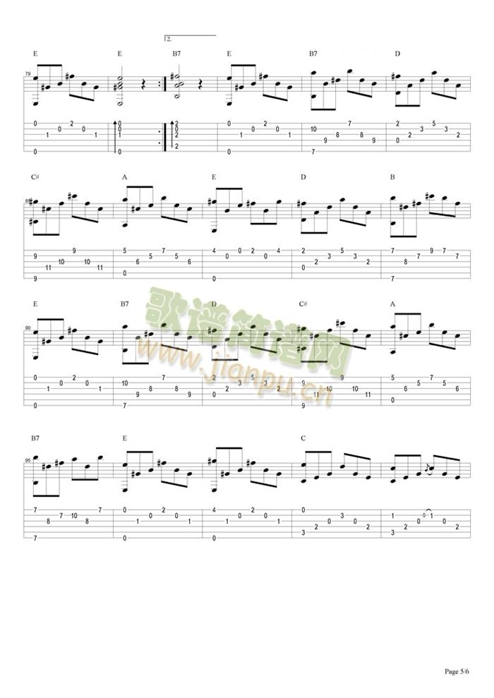陀螺E(吉他谱)5