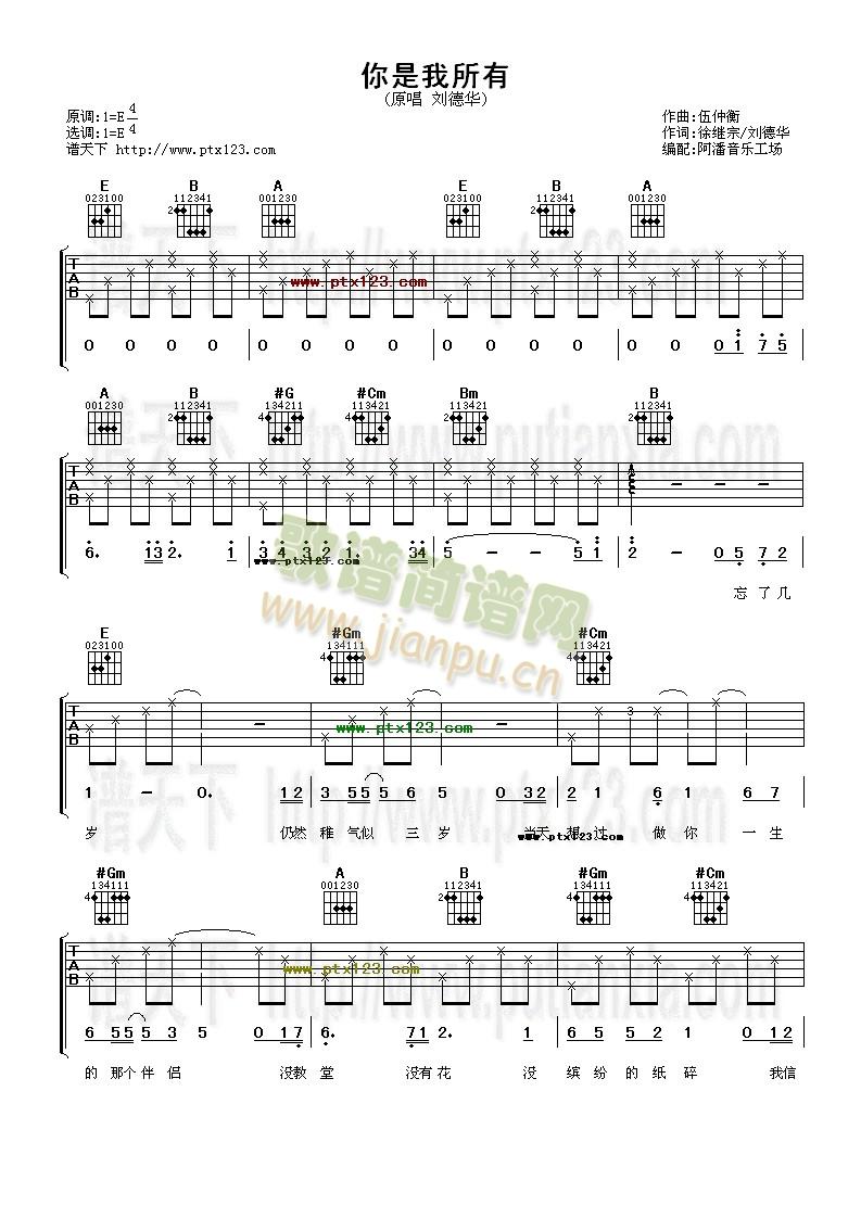 你是我所有(吉他谱)1