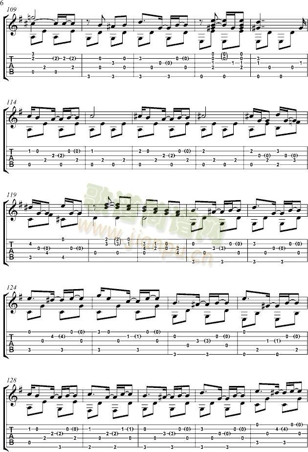 吉他练习曲(钢琴谱)6