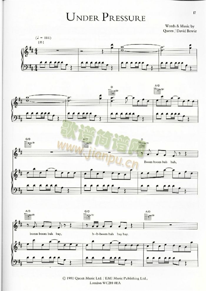 UNDERPRESSURE(吉他谱)1