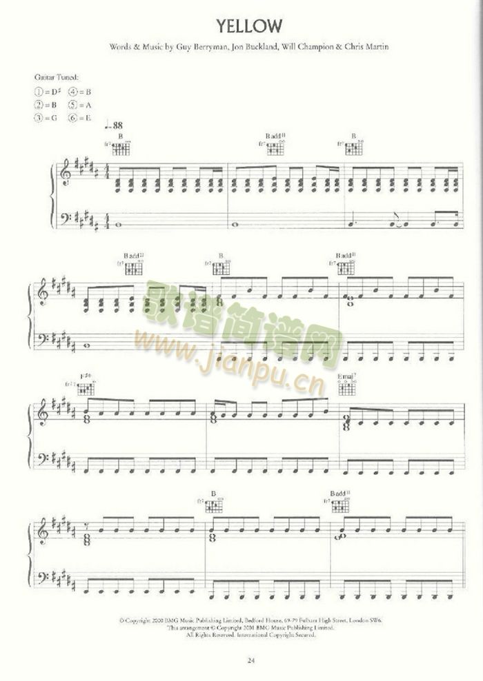 YELLOW(吉他谱)1