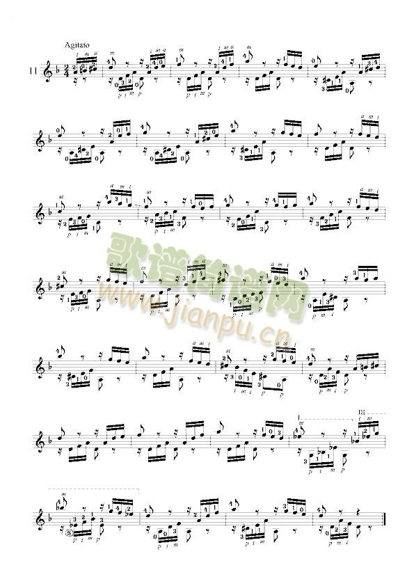 卡尔卡西练习曲11(吉他谱)1