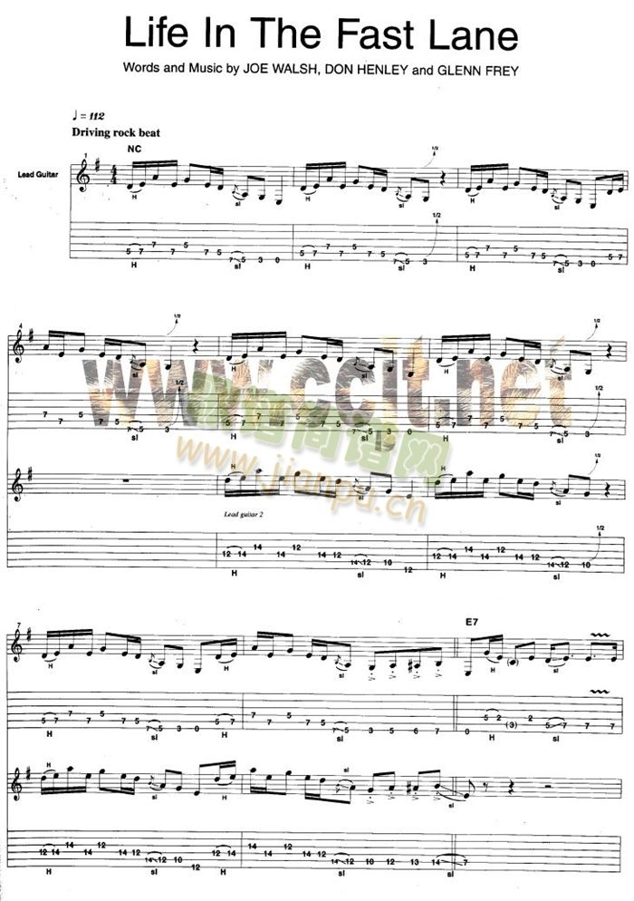lifeinthefastlane(吉他谱)1