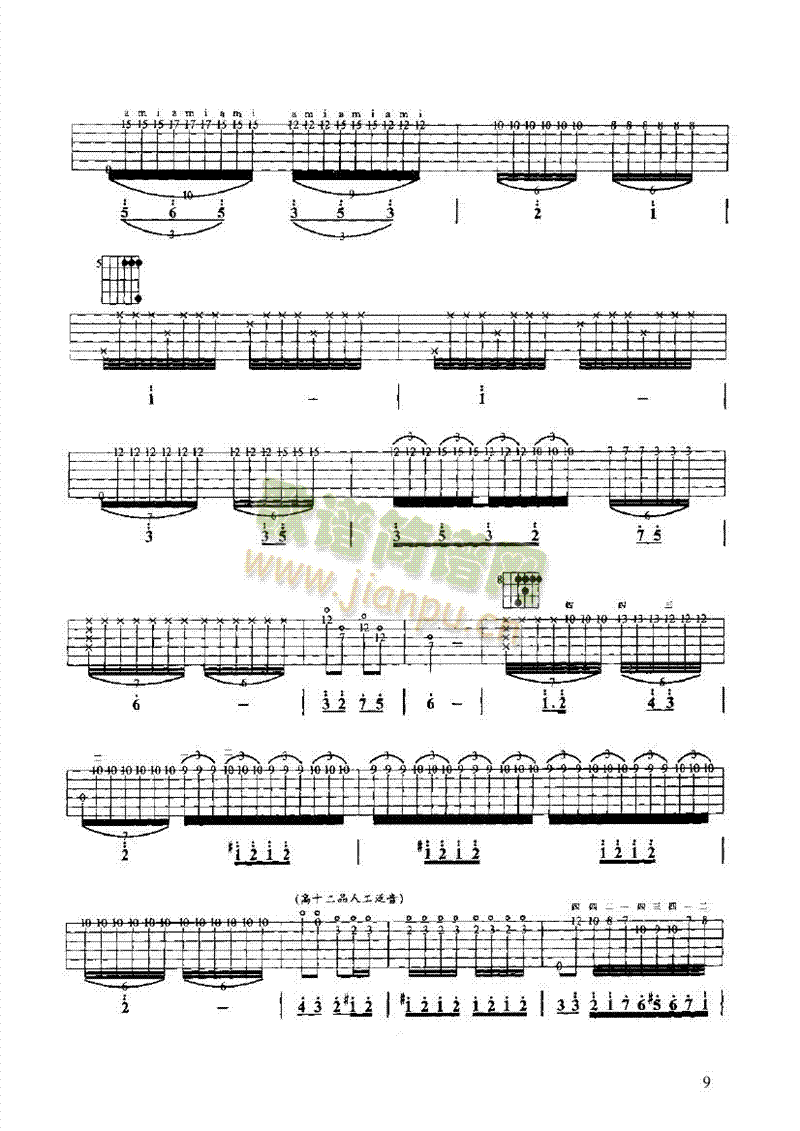 彝族舞曲吉他类古典(其他乐谱)9