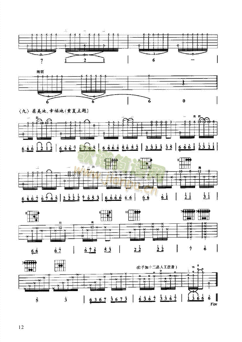 彝族舞曲吉他类古典(其他乐谱)12
