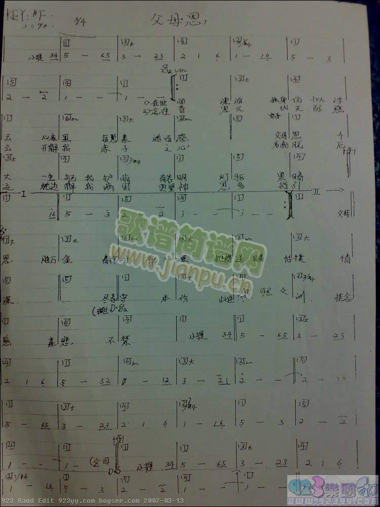 许冠杰-父母恩(吉他谱)1