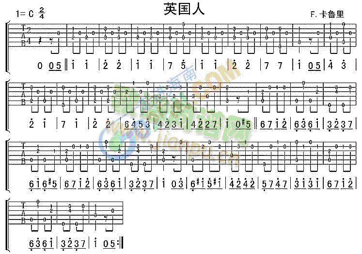 英国人(吉他谱)1