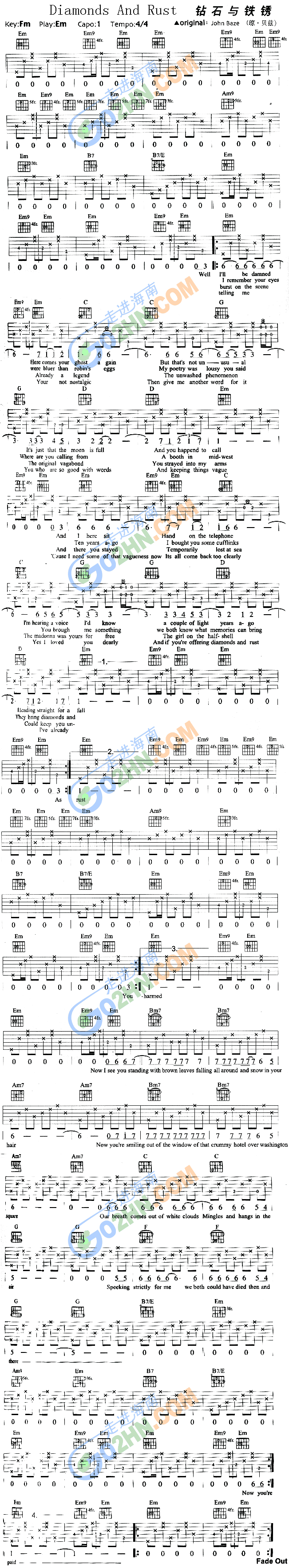 DiamondsAndRust(吉他谱)1