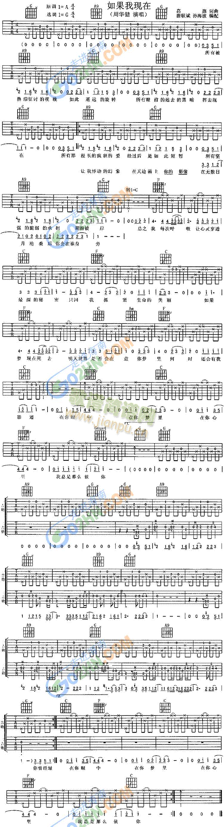 如果我现在(吉他谱)1
