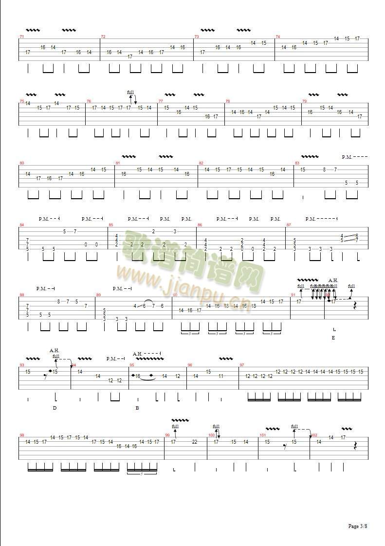 卡农摇滚版Jerryc(吉他谱)3