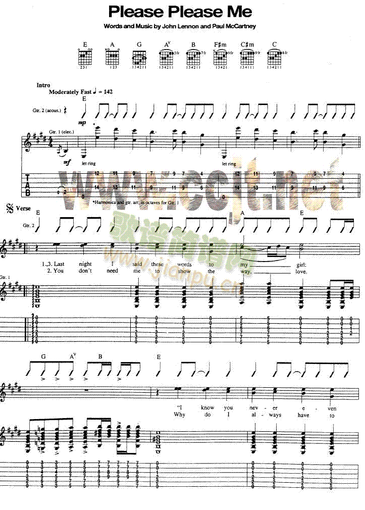 PleasePleaseMe吉他谱-(吉他谱)1