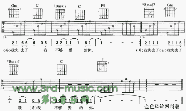 我不够爱你(吉他谱)3