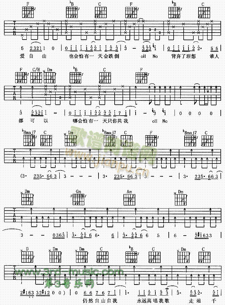 海阔天空(吉他谱)3