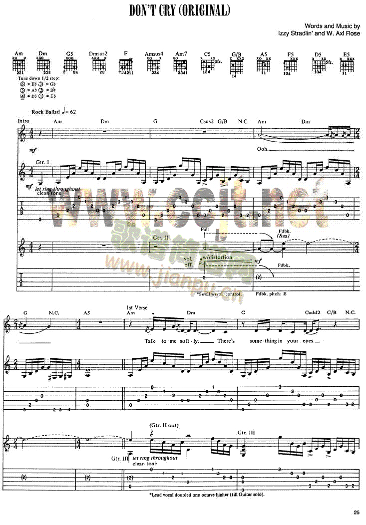 Don"tCry-gunandroses枪和玫瑰(吉他谱)1