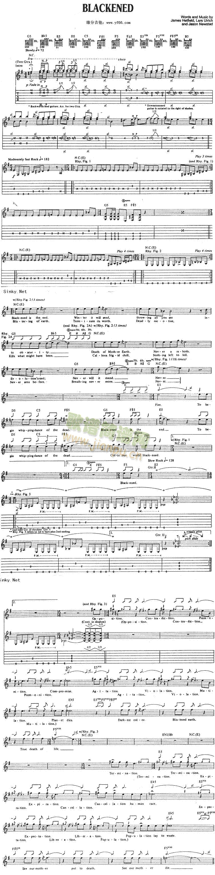 Blackened(吉他谱)1
