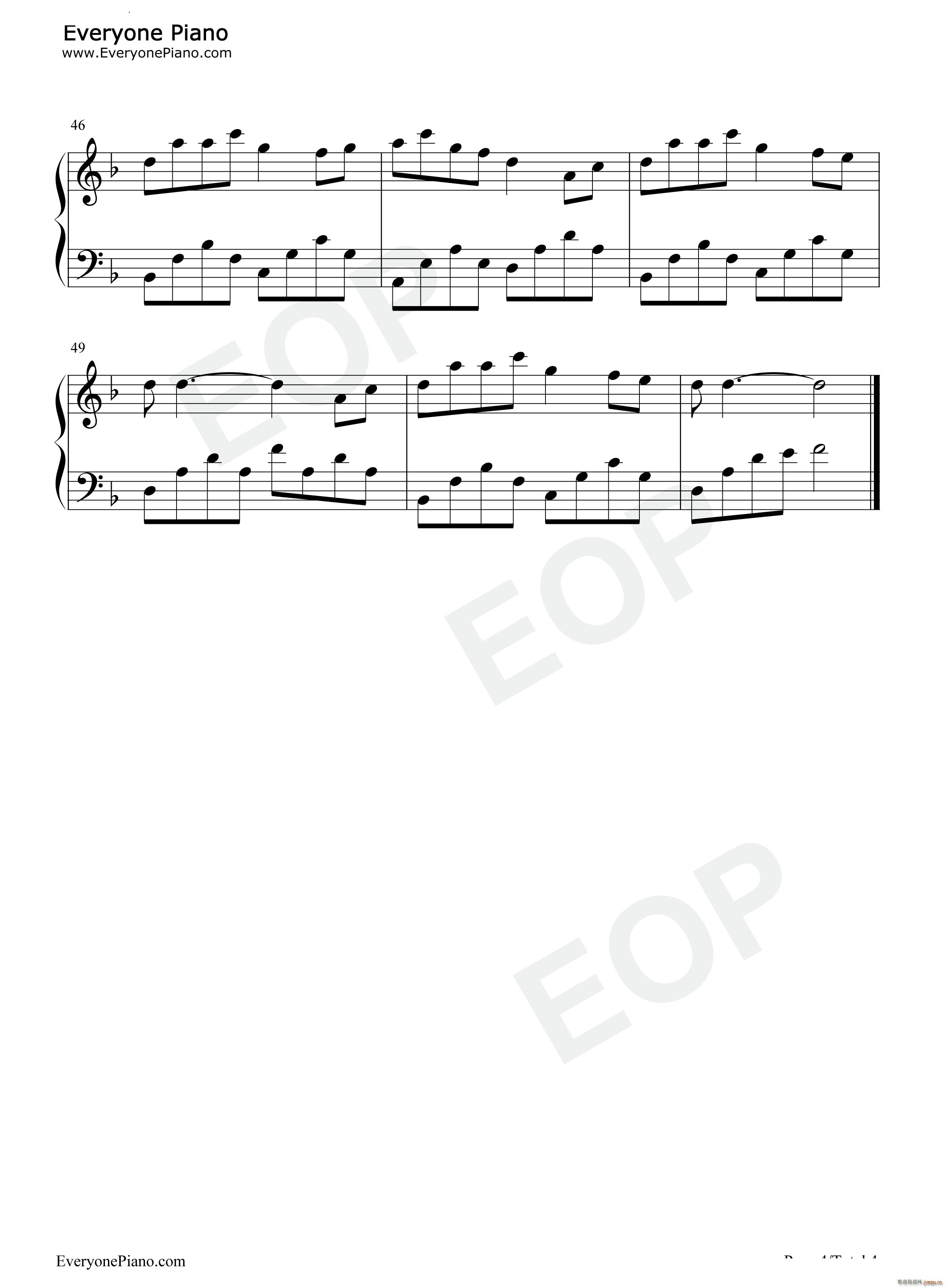 我借人间二两墨一笔相思一笔错 简单版(钢琴谱)5