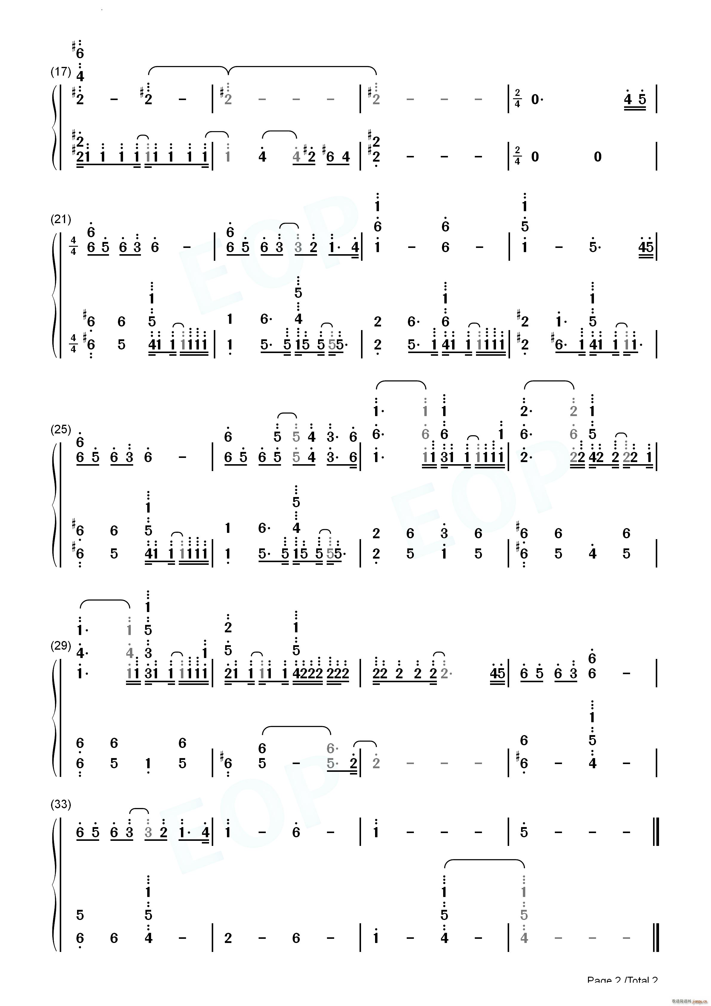 乾いた空気 干燥的空气四月是你的谎言OST(钢琴谱)6