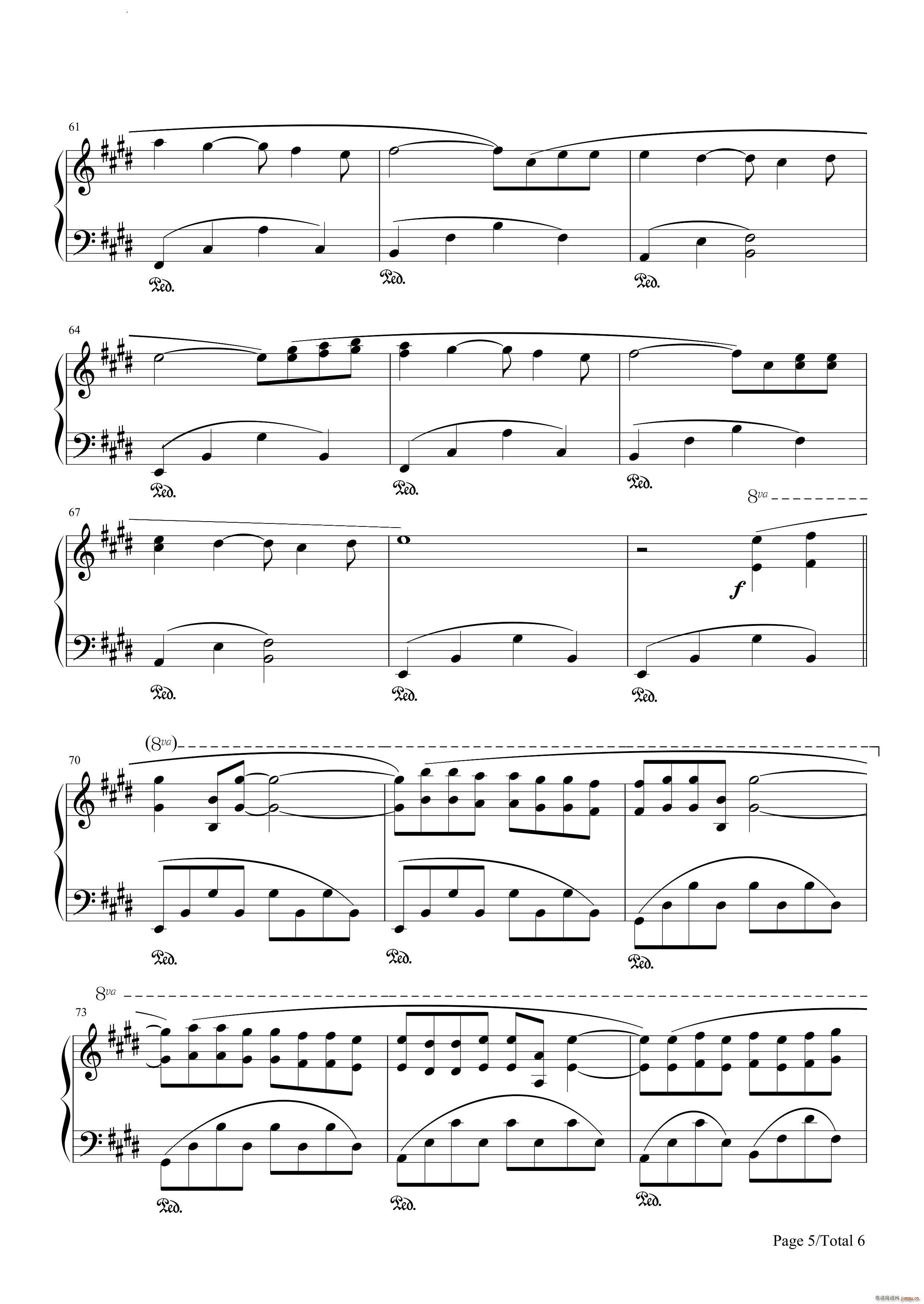 痛苦的心午后的旅行(钢琴谱)6