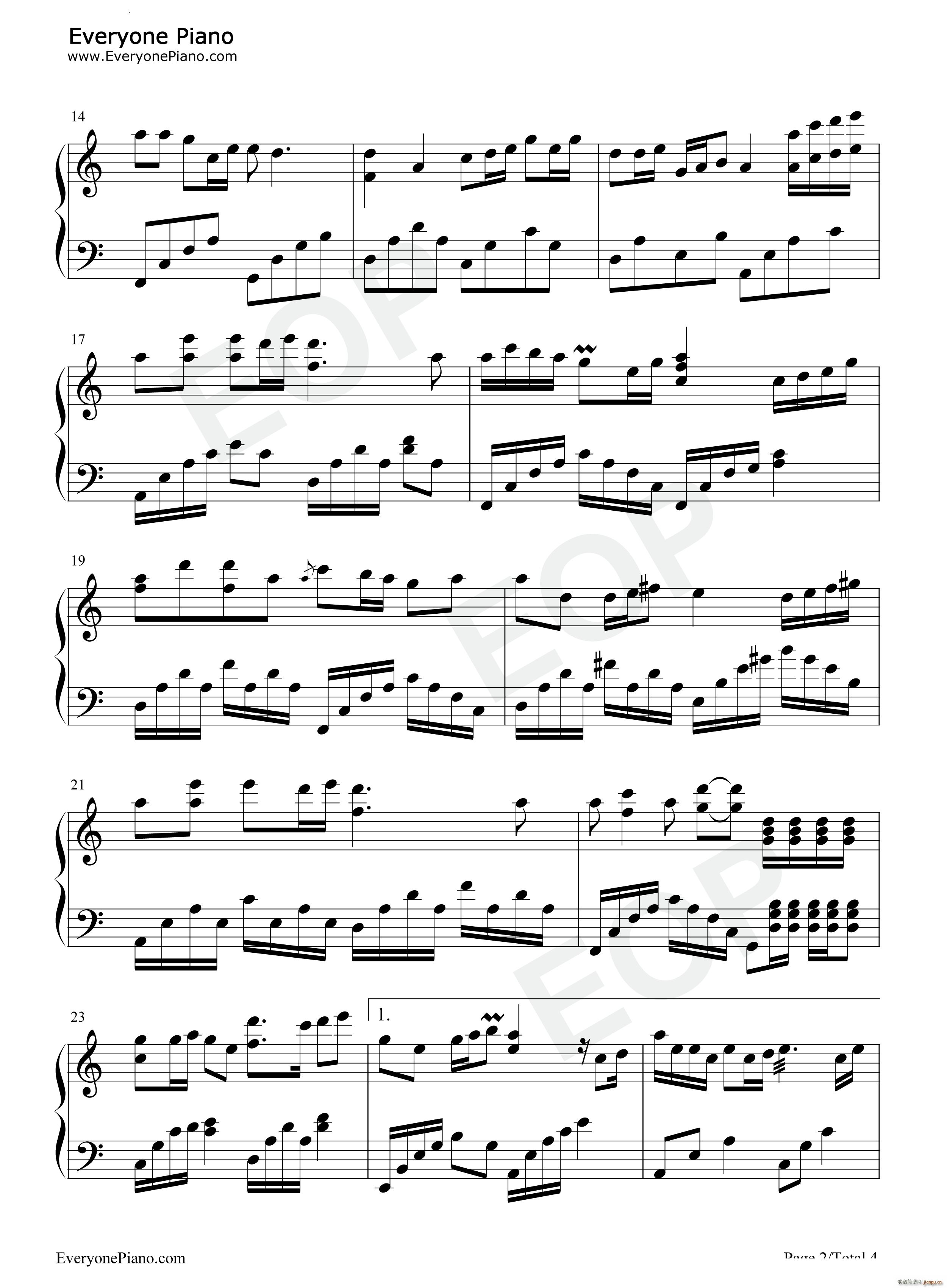 梅花泪中国风歌曲(钢琴谱)3