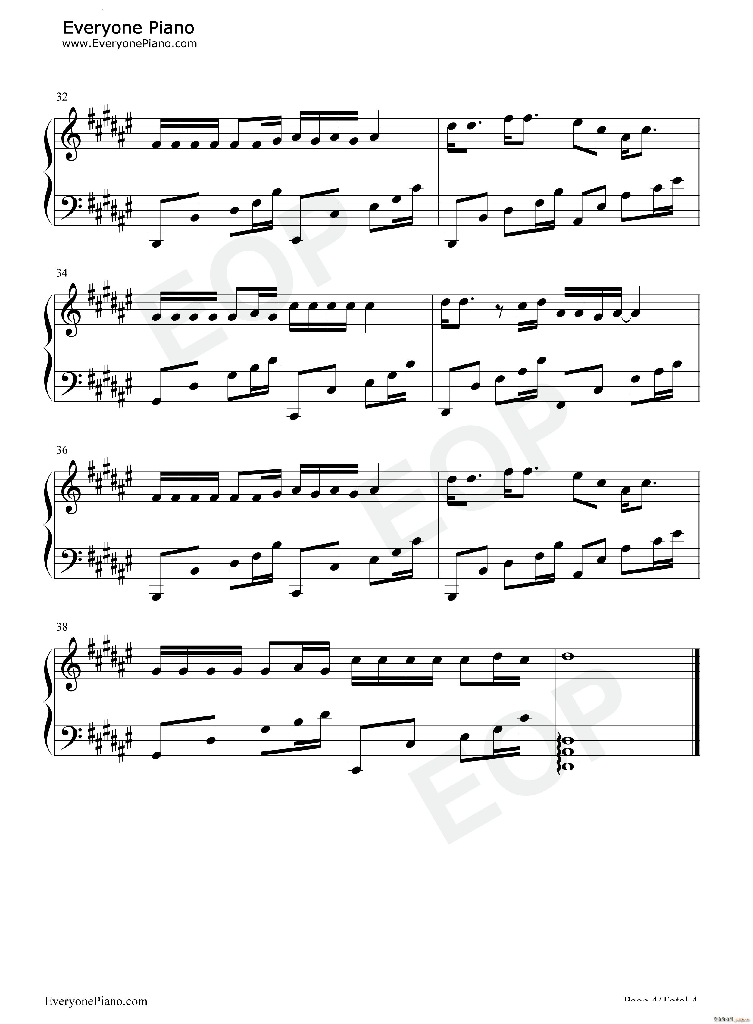 问心无愧红番区主题曲(钢琴谱)5