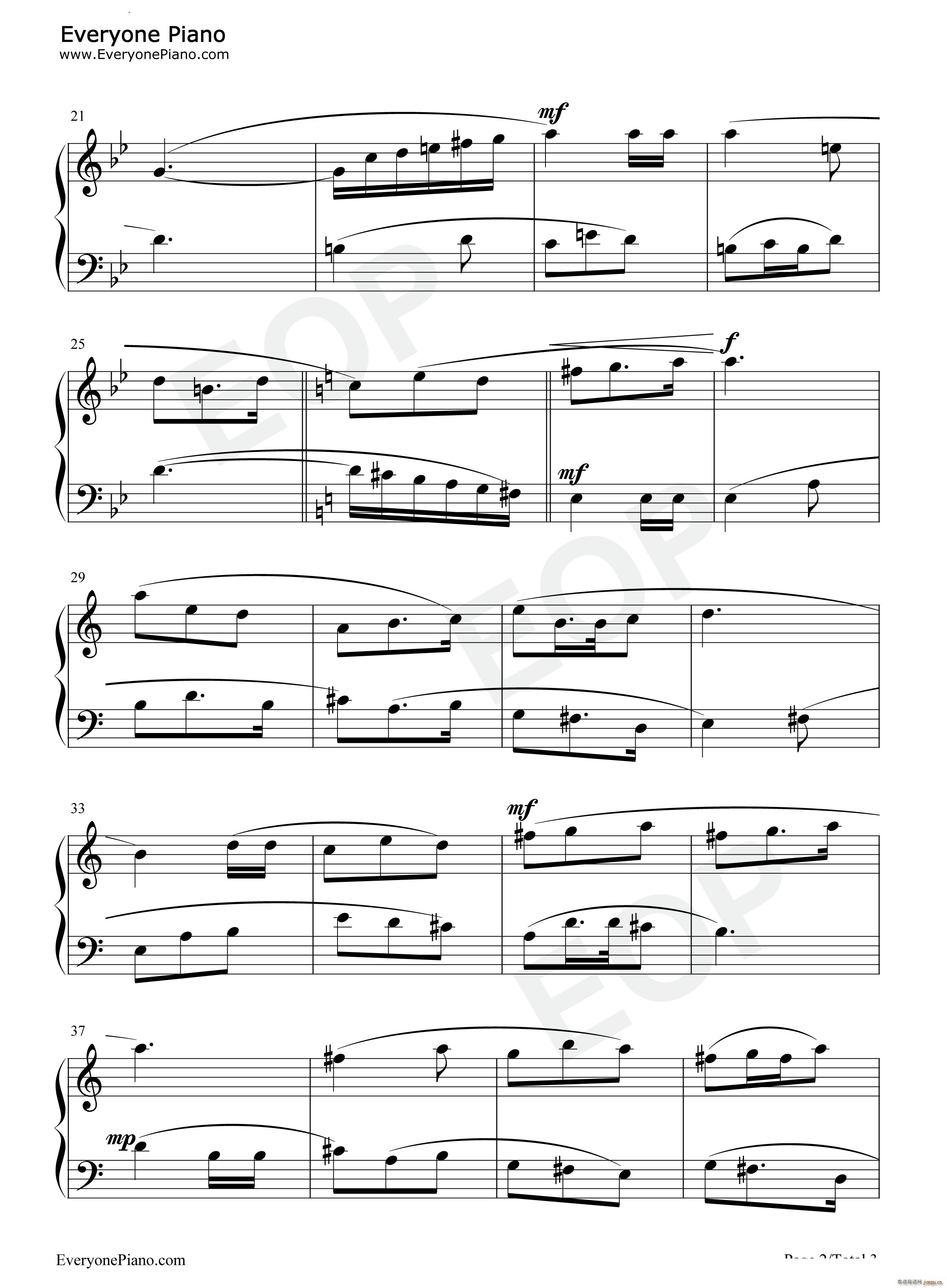 阿瓦日古丽 A Wa Ri Gu Li(钢琴谱)3