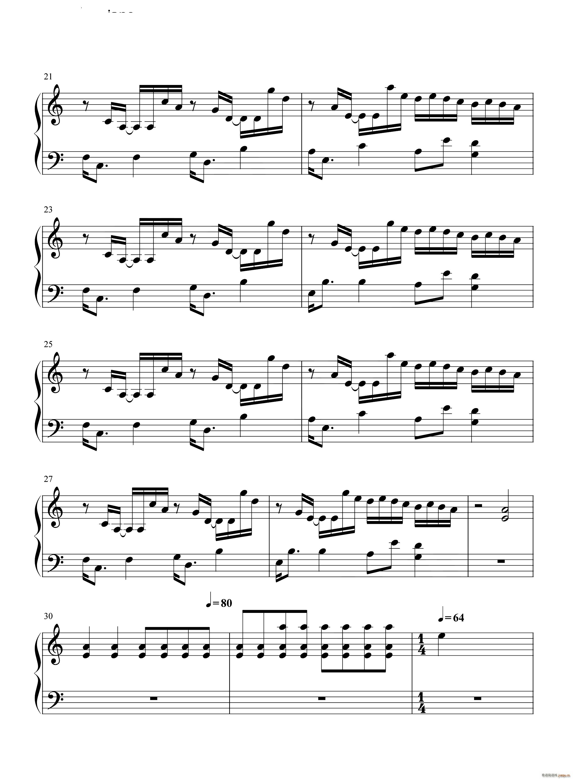 万蝶振翅 君有疾否(钢琴谱)3