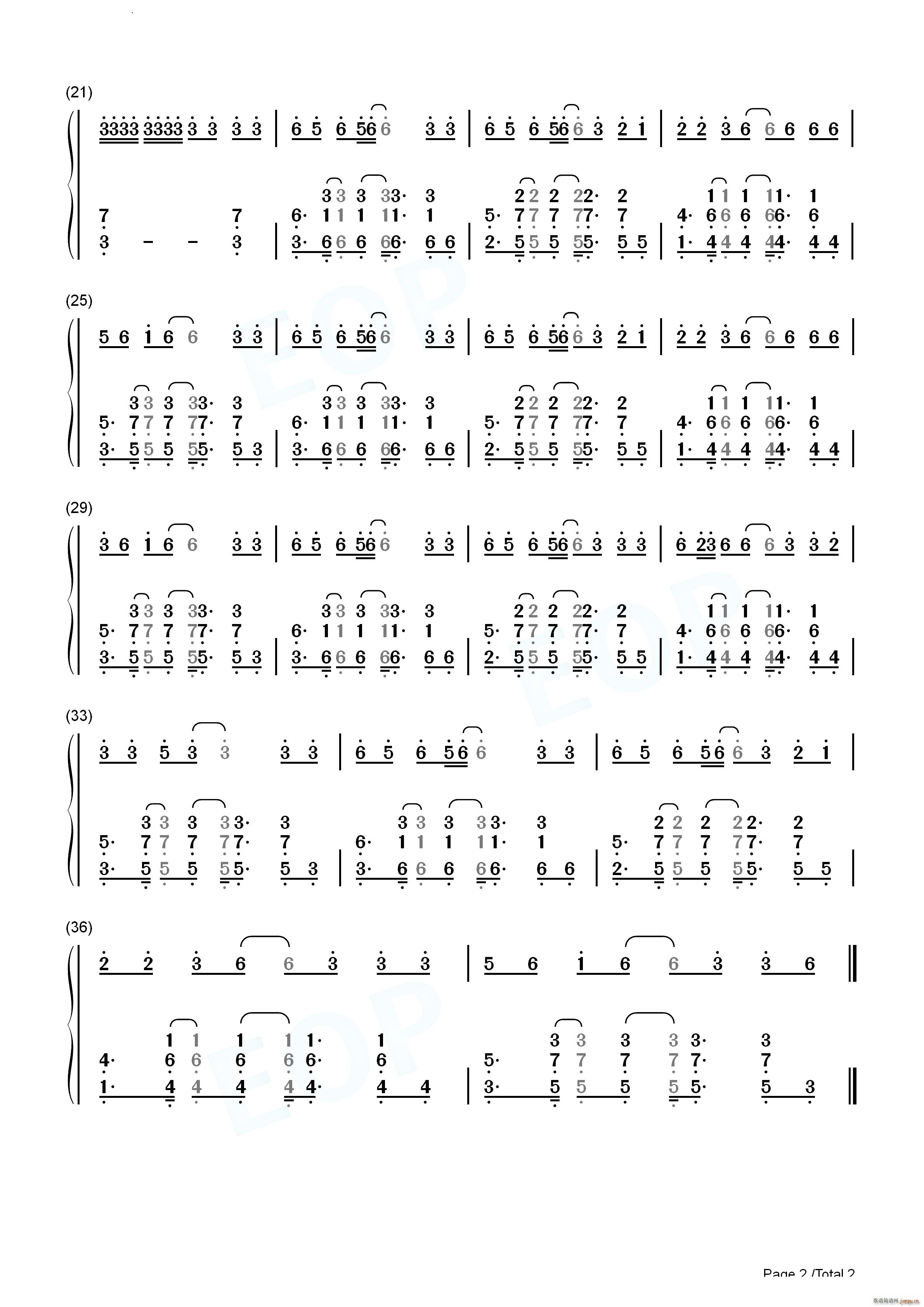 阳光开朗大男孩(钢琴谱)6