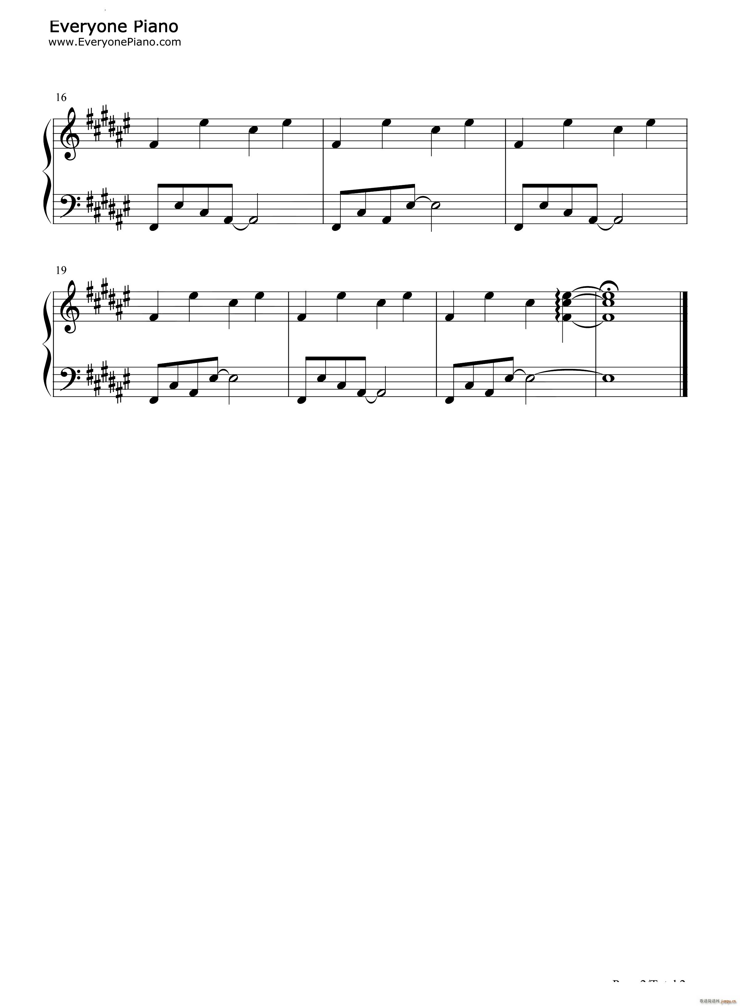 Key 我的世界 Minecraft(钢琴谱)3