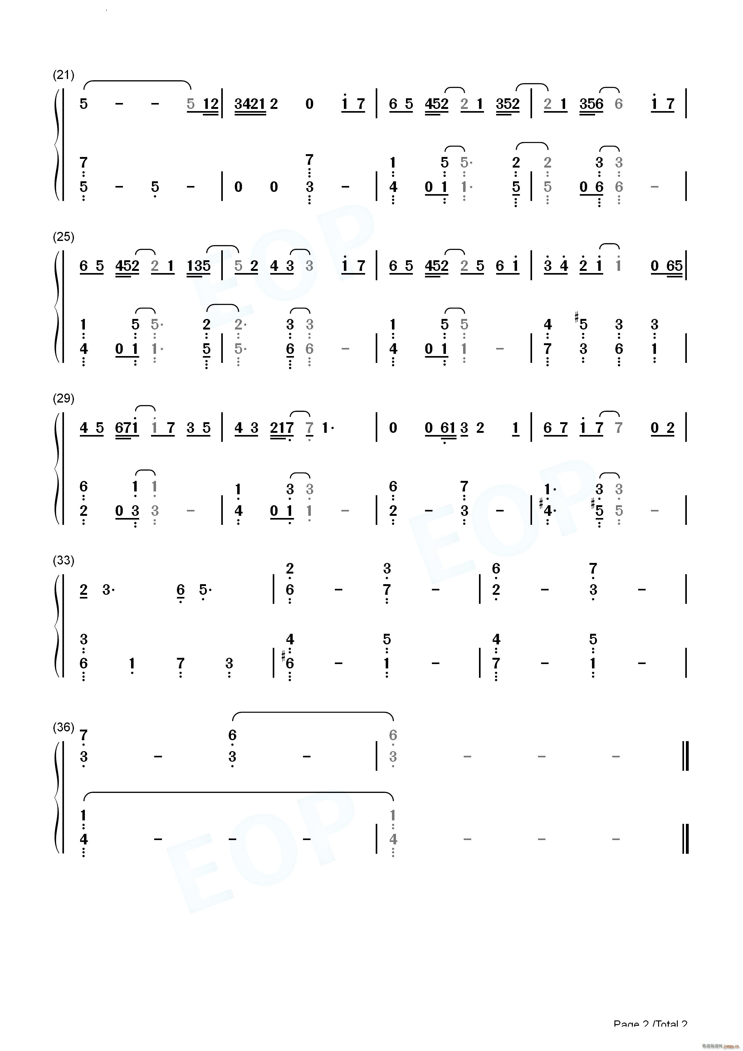 月を見ていた简单版 最终幻想16主题曲(钢琴谱)6