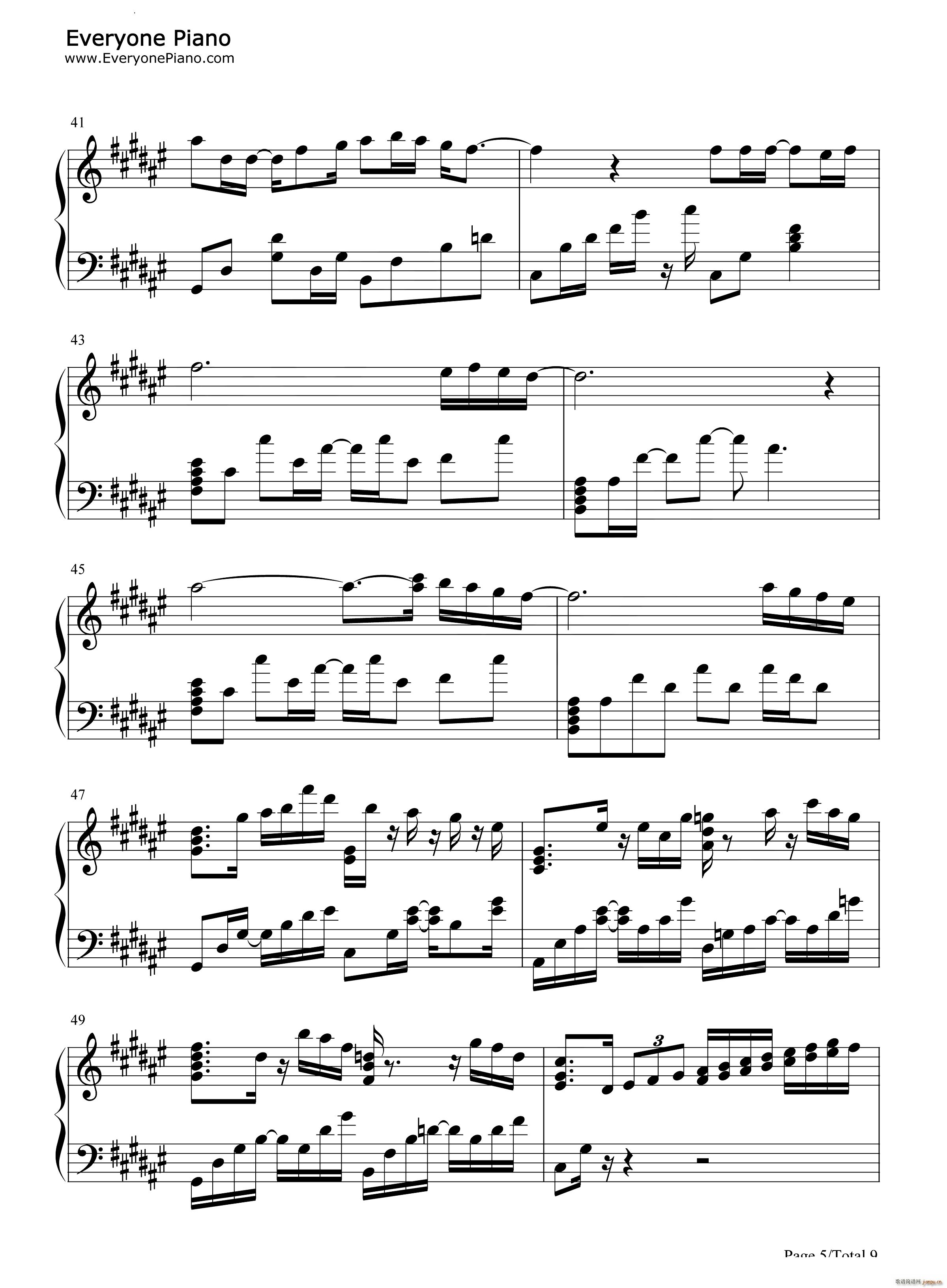 还是会寂寞抖音热歌(钢琴谱)6