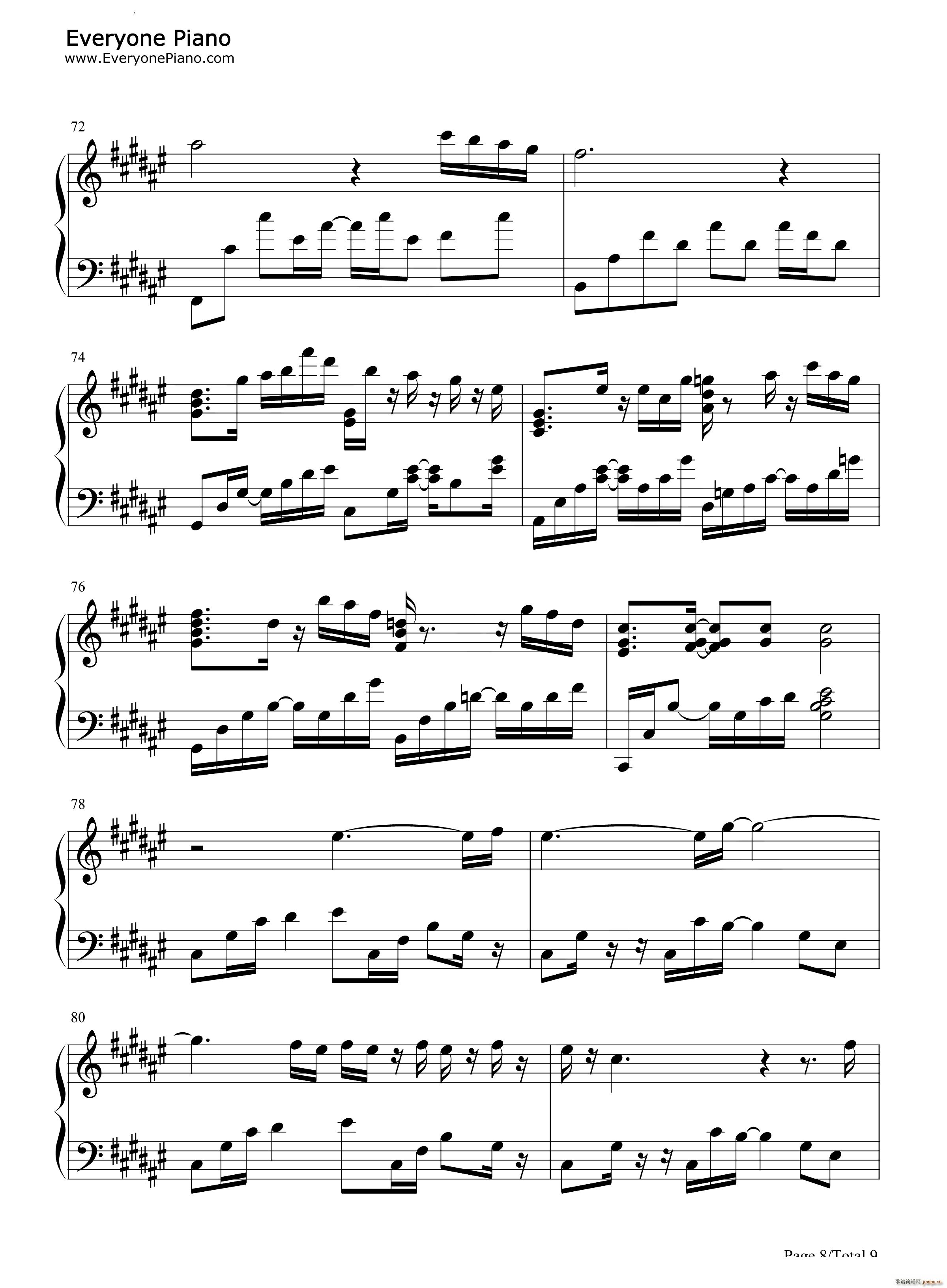 还是会寂寞抖音热歌(钢琴谱)9