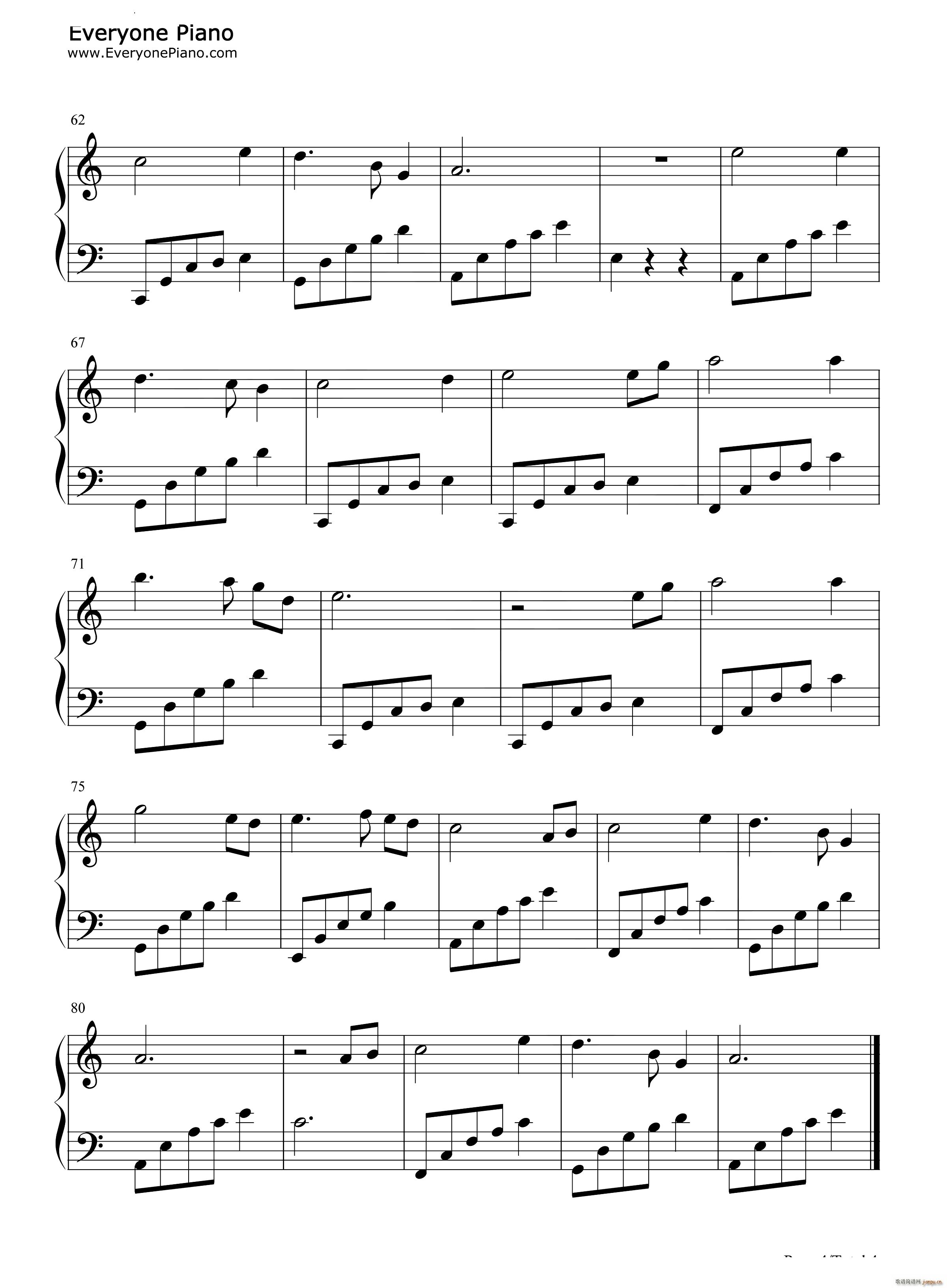 假如爱有天意More Than Love简单好听版(钢琴谱)5