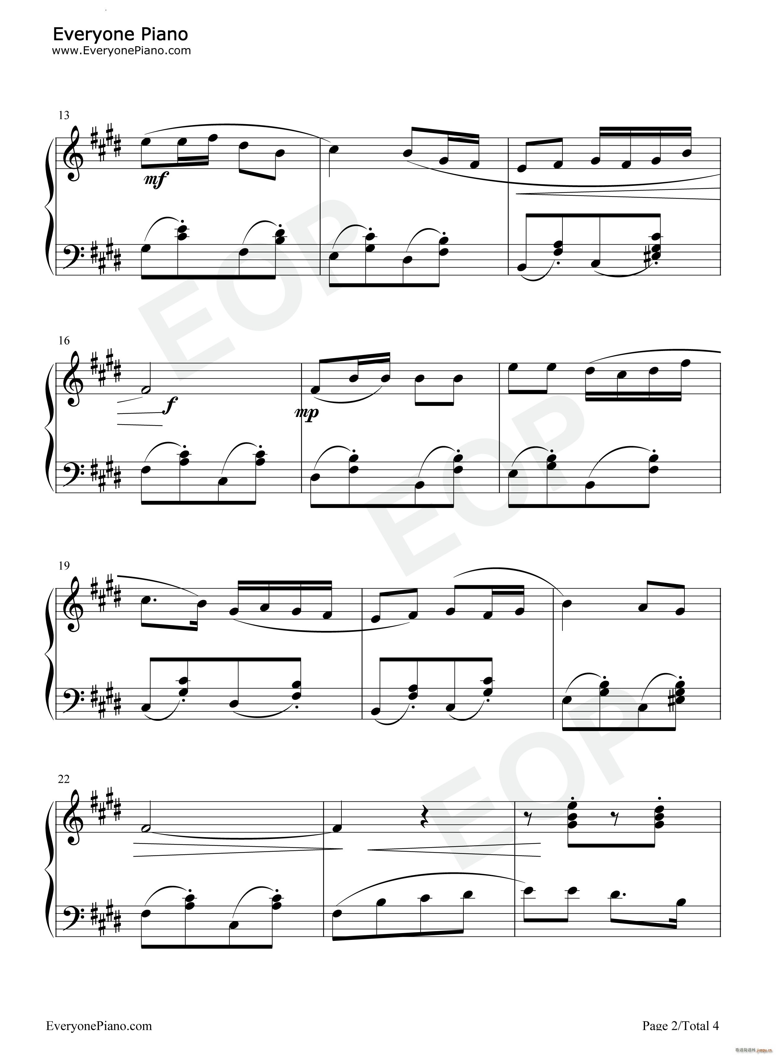 我的花儿 My Flowers(钢琴谱)3